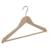 Cintre blouse / chemise (plat) bois hêtre verni naturel avec barre Cintre blouse / chemise (plat) bois hêtre verni naturel avec barre