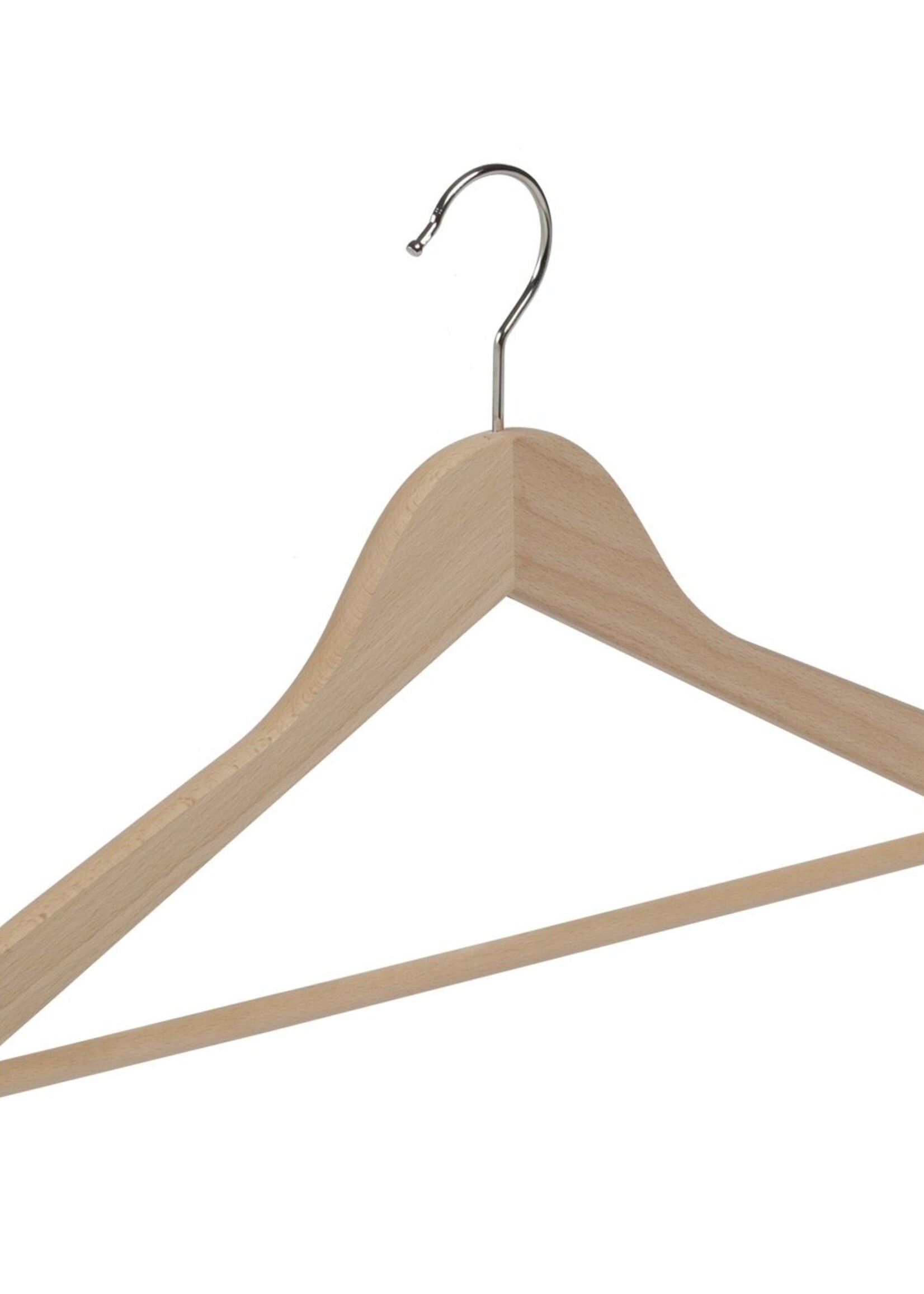 Cintre blouse / chemise (plat) bois hêtre verni naturel avec barre