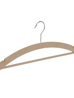 Cintre blouse / chemise (plat) bois hêtre verni naturel avec encoches et barre