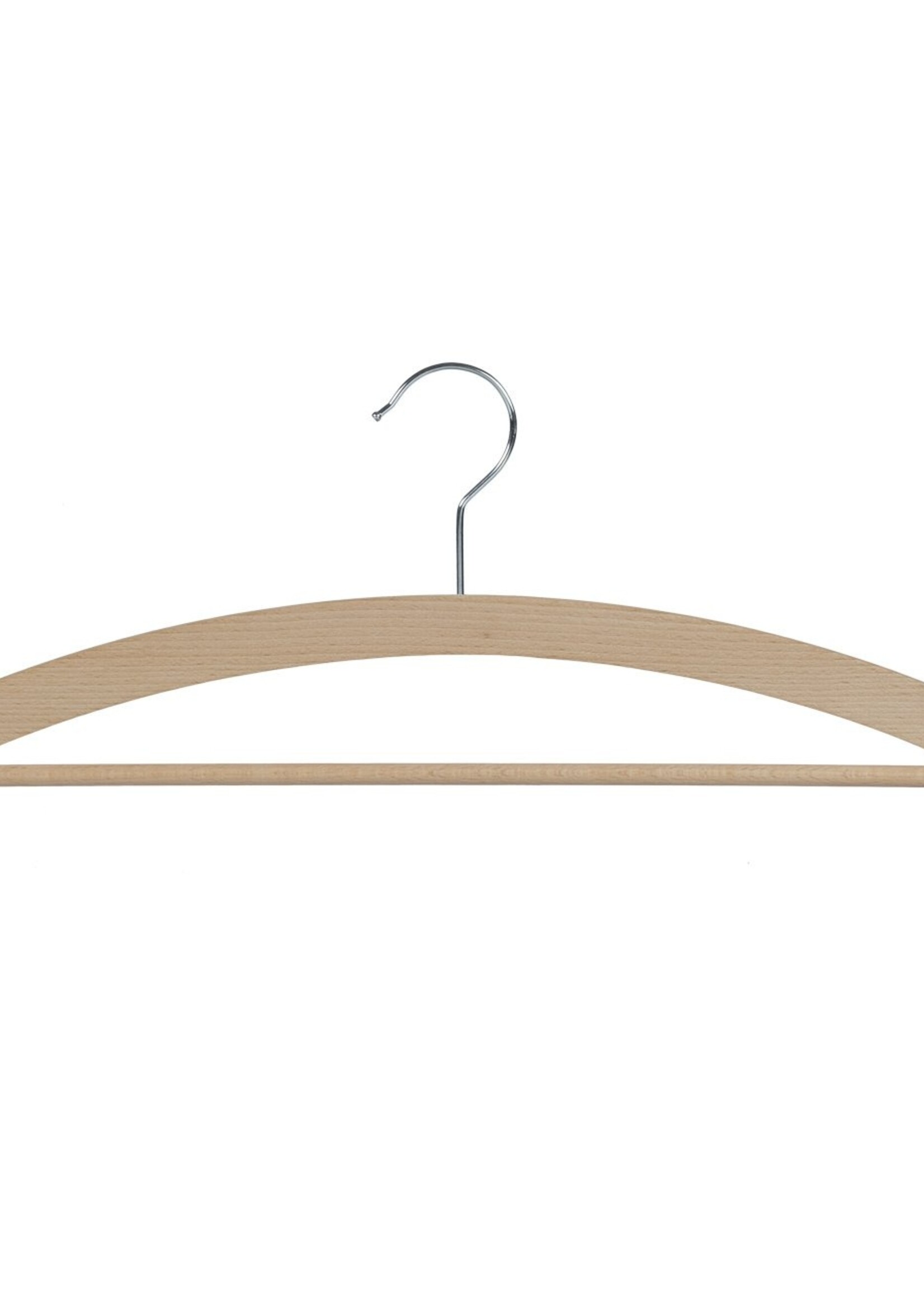 Cintre blouse / chemise (plat) bois hêtre verni naturel avec encoches et barre