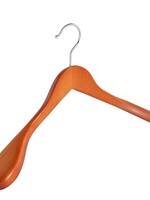 Cintre veste / costume (galbé) bois hêtre teinté cerisier avec épaules larges