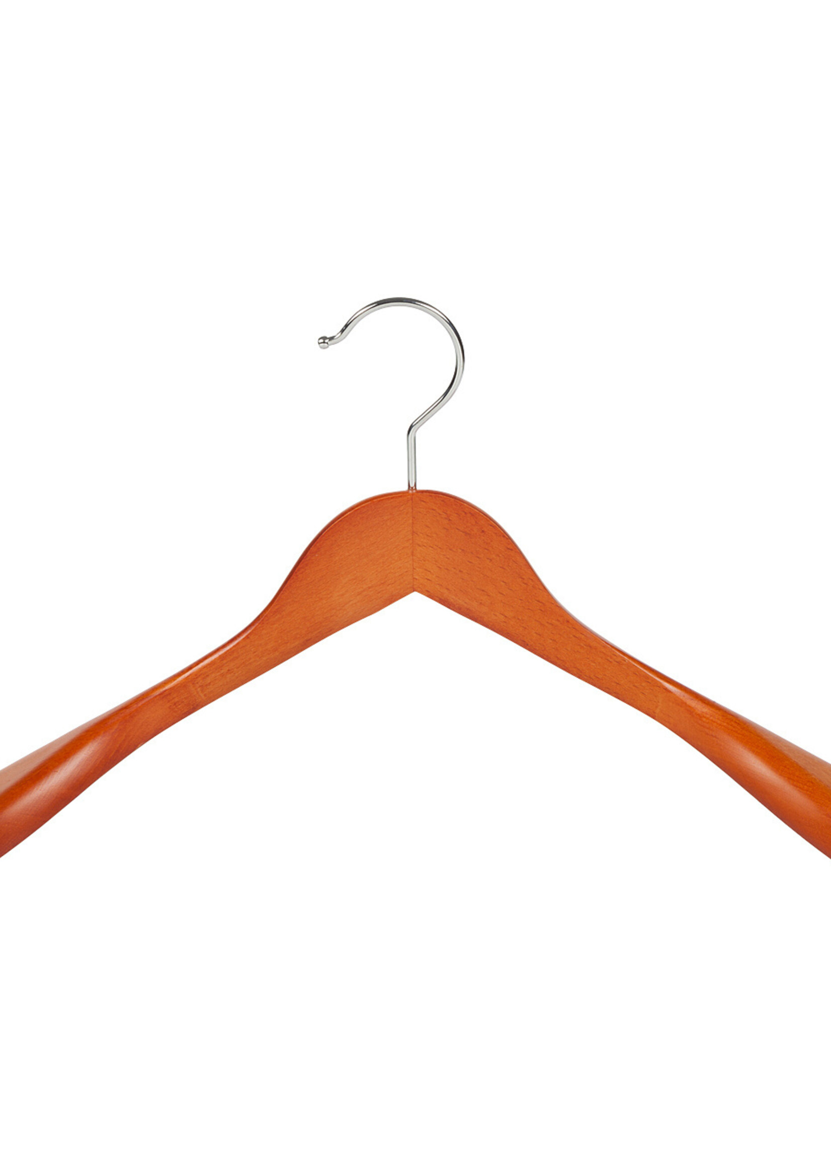 Cintre veste / costume (galbé) bois hêtre teinté cerisier avec épaules larges