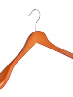 Cintre veste / costume (galbé) bois hêtre teinté cerisier avec épaules larges