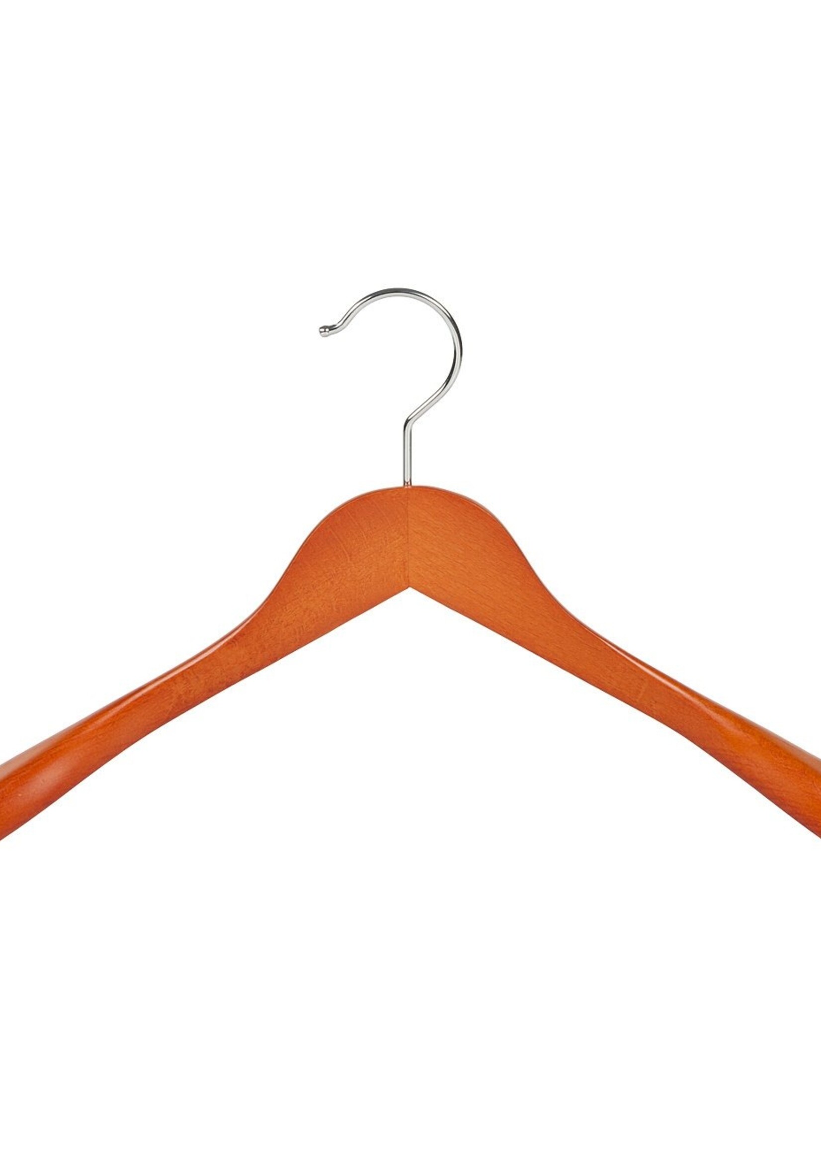 Cintre veste / costume (galbé) bois hêtre teinté cerisier avec épaules larges