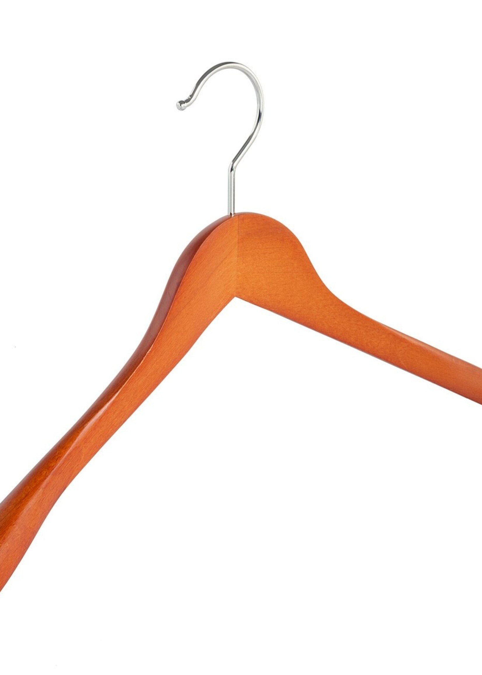 Cintre veste / costume (galbé) bois hêtre teinté cerisier avec épaules larges