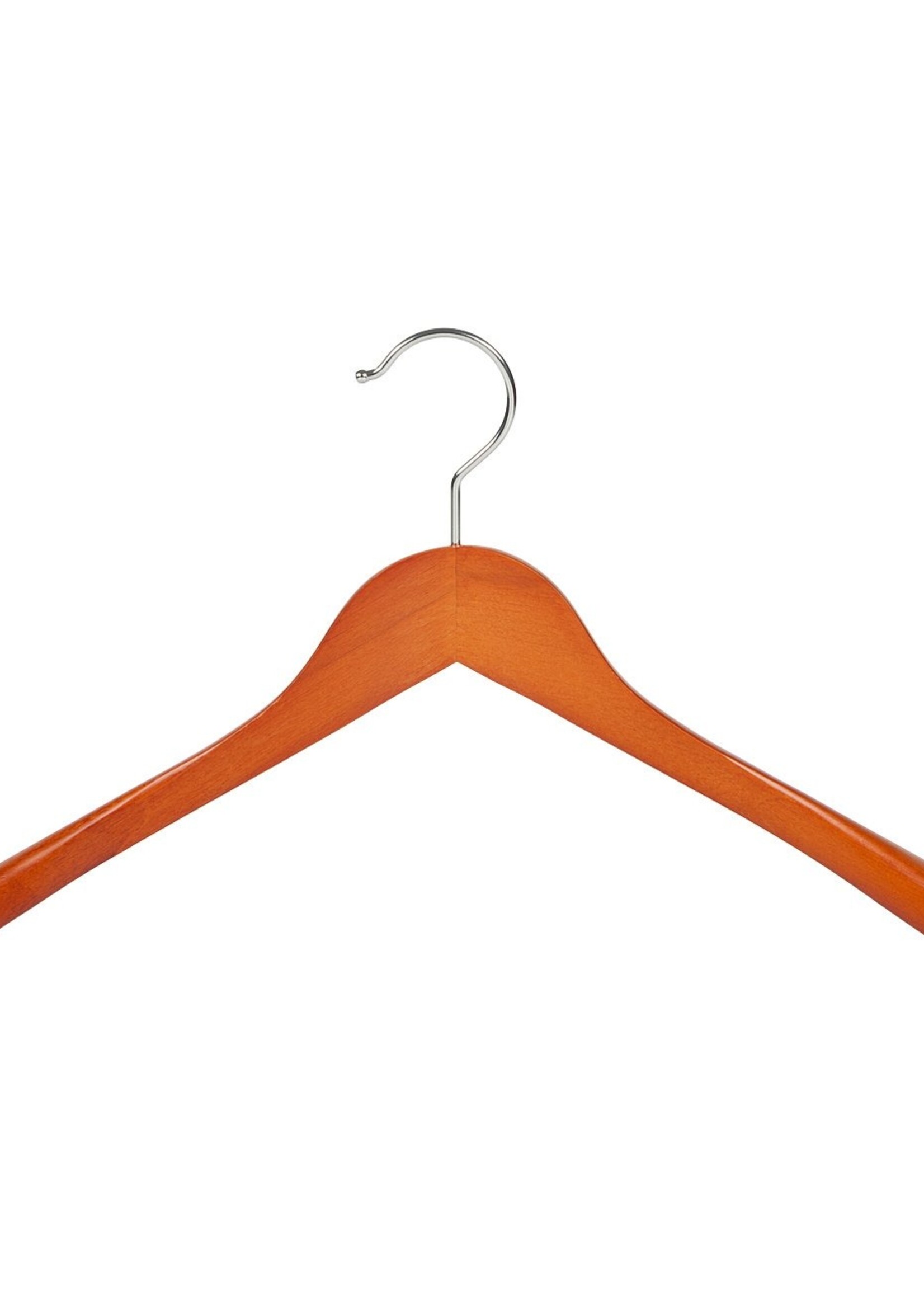 Cintre veste / costume (galbé) bois hêtre teinté cerisier avec épaules larges