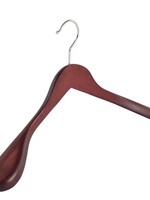 Cintre veste / costume (galbé) bois hêtre teinté acajou avec épaules larges