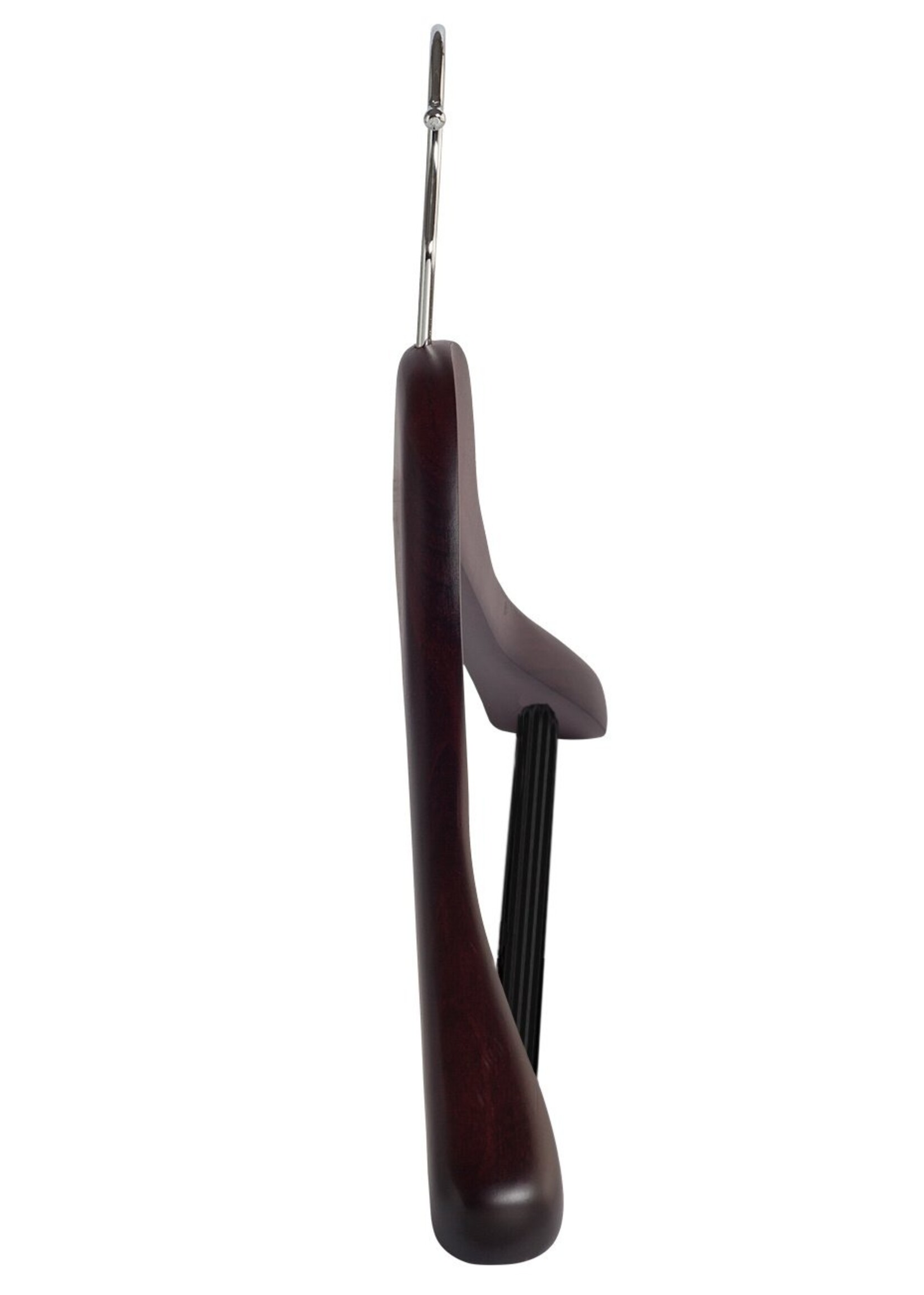 Cintre veste / costume (galbé) bois hêtre teinté acajou avec épaules larges et barre antidérapant