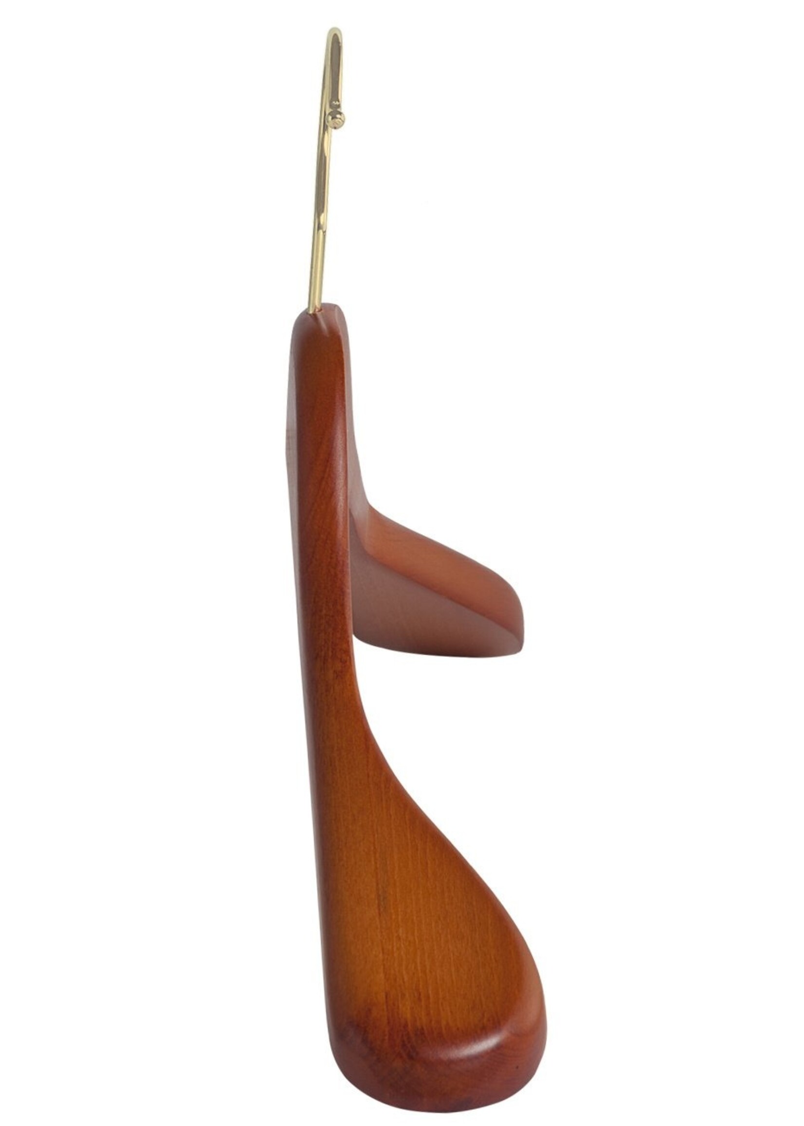 Cintre veste / costume (galbé) bois hêtre teinté cerisier avec crochet doré et épaules larges