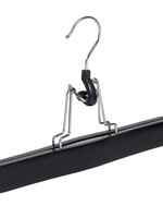 Clip pantalon bois hêtre laqué noir avec feutre intérieur