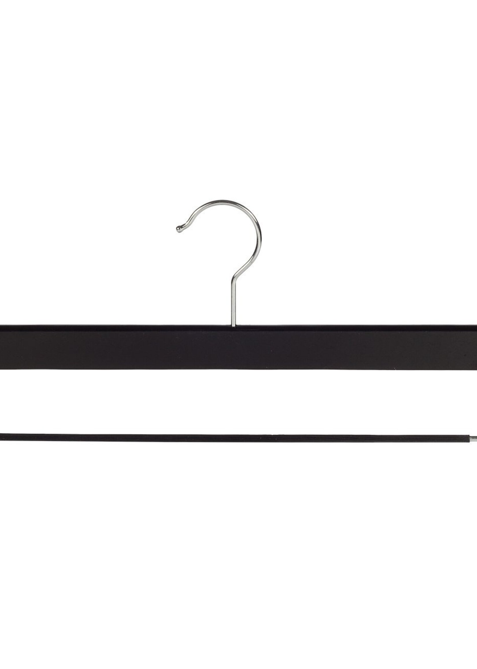 Cintre pantalon bois hêtre laqué noir avec barre antidérapant