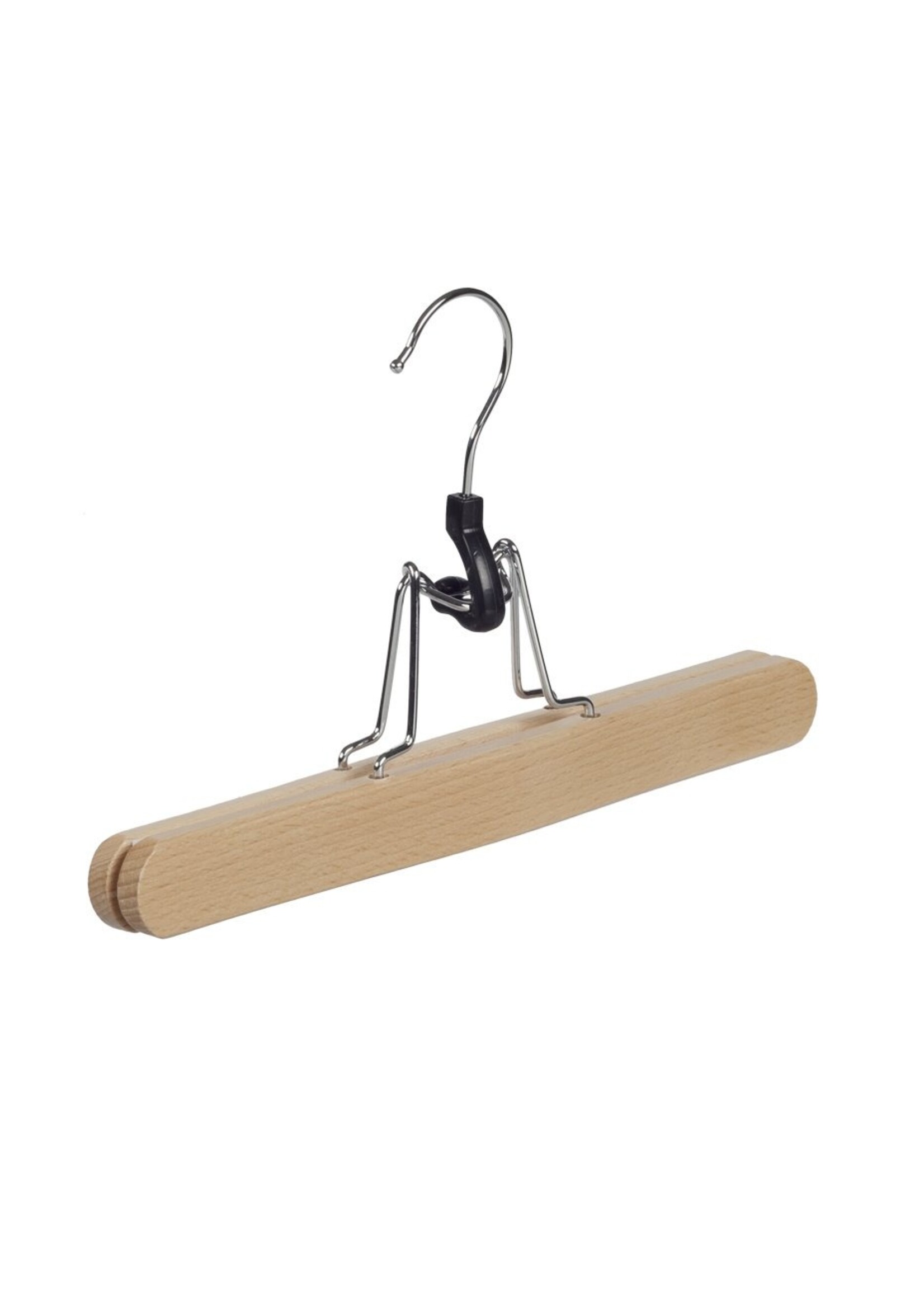 Clip pantalon bois hêtre verni naturel avec feutre intérieur