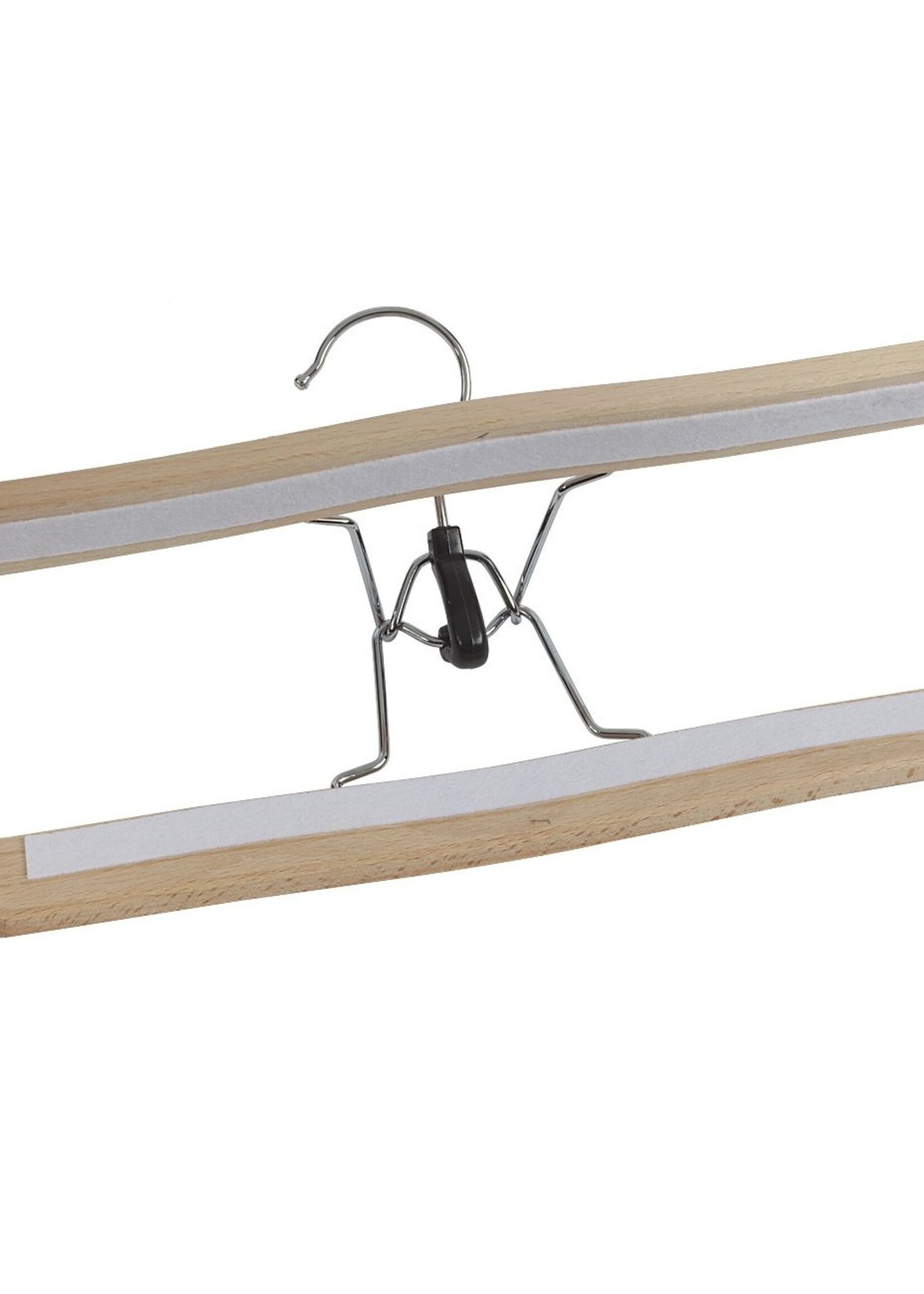 Clip pantalon bois hêtre verni naturel avec feutre intérieur