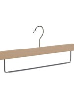 Cintre pantalon bois hêtre verni naturel avec barre antidérapante