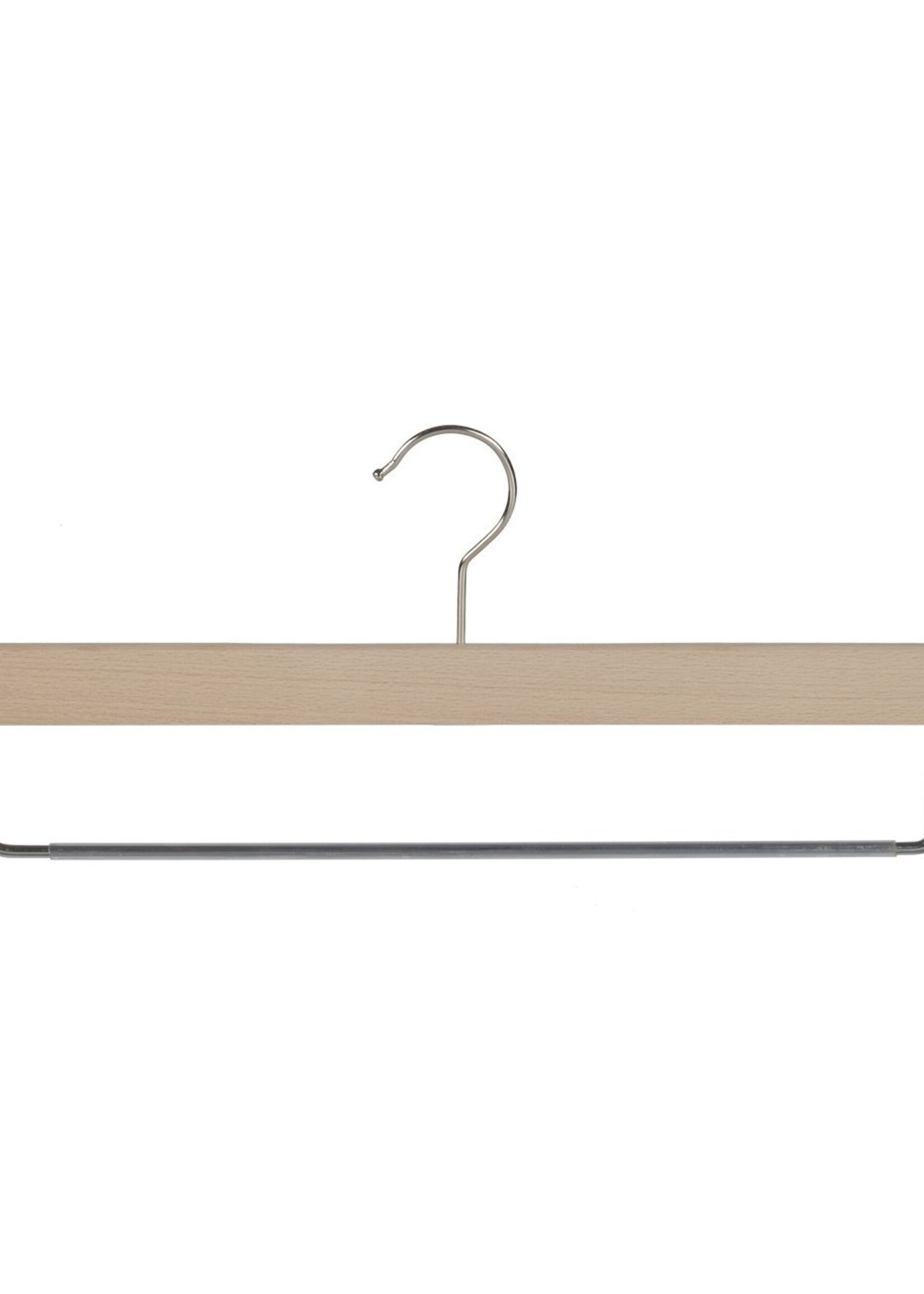 Cintre pantalon bois hêtre verni naturel avec barre antidérapante