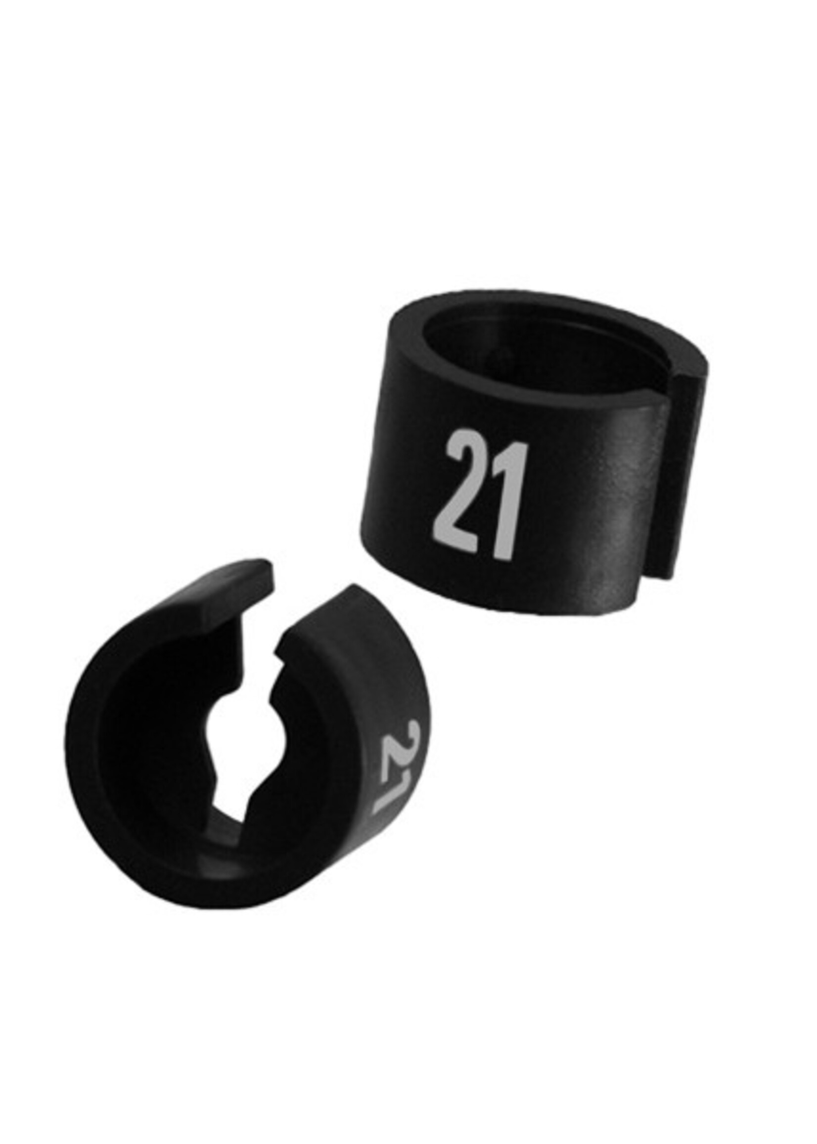 Marquage de taille noir avec impression blanche (100 pcs.)