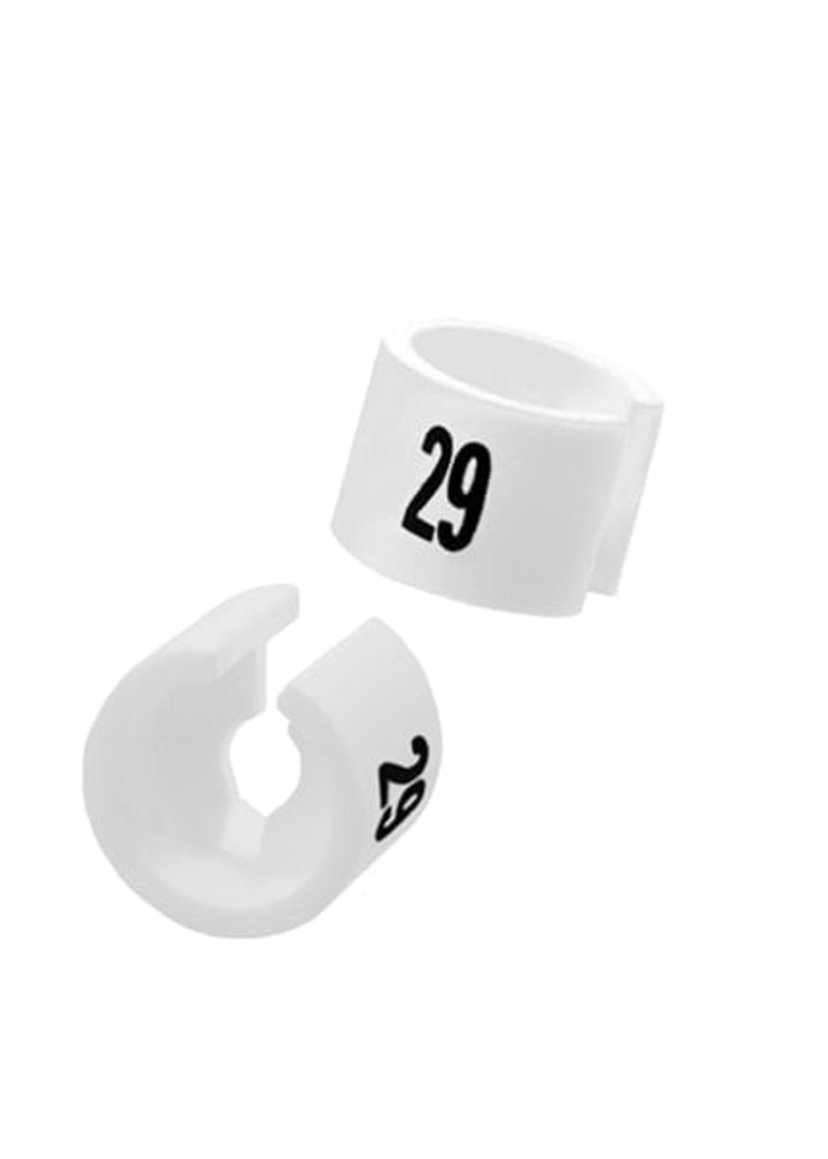 Marquage de taille blanc avec impression noir (100 pcs.)