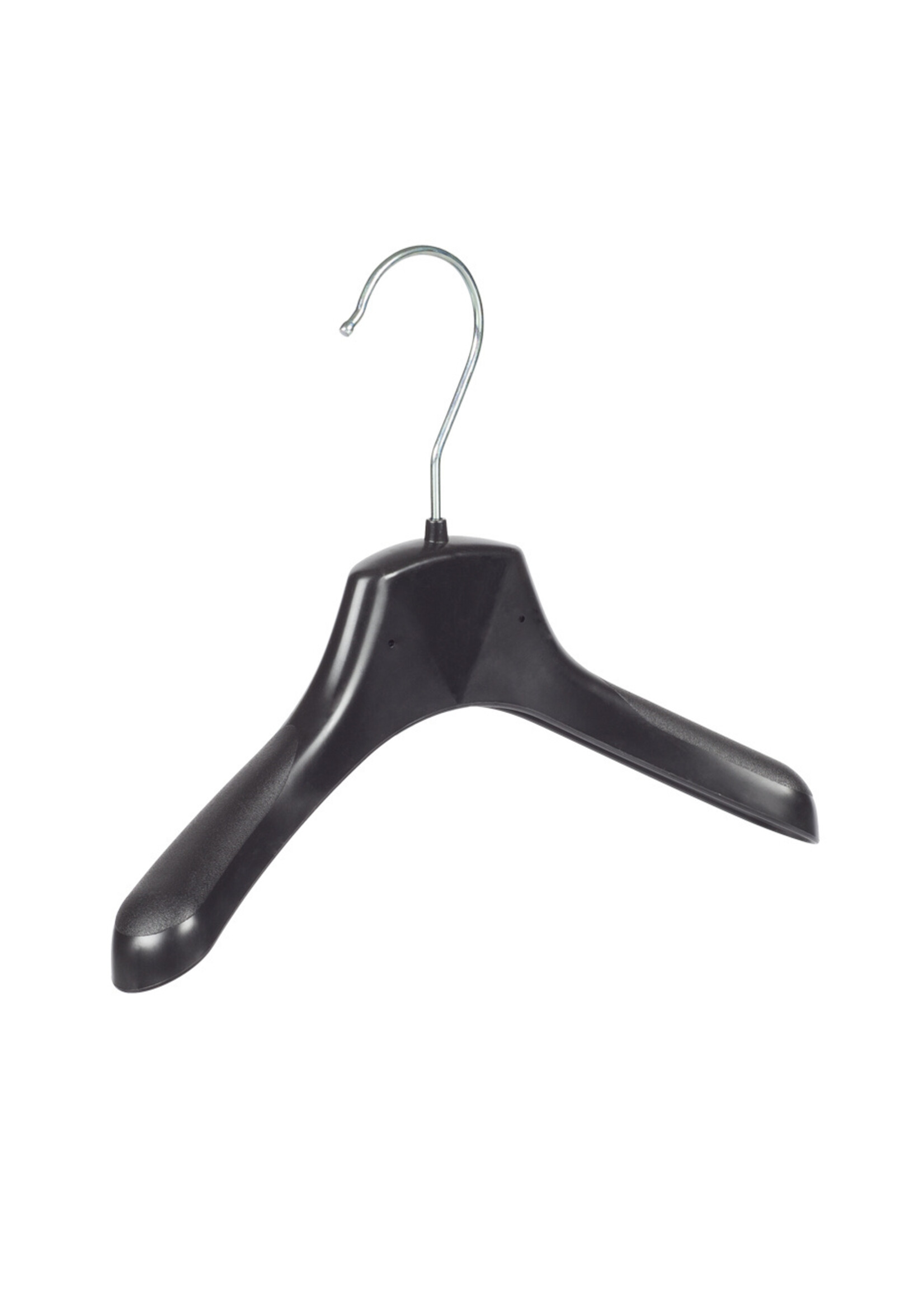 Cintre veste / costume (galbé) plastique noir avec épaules larges