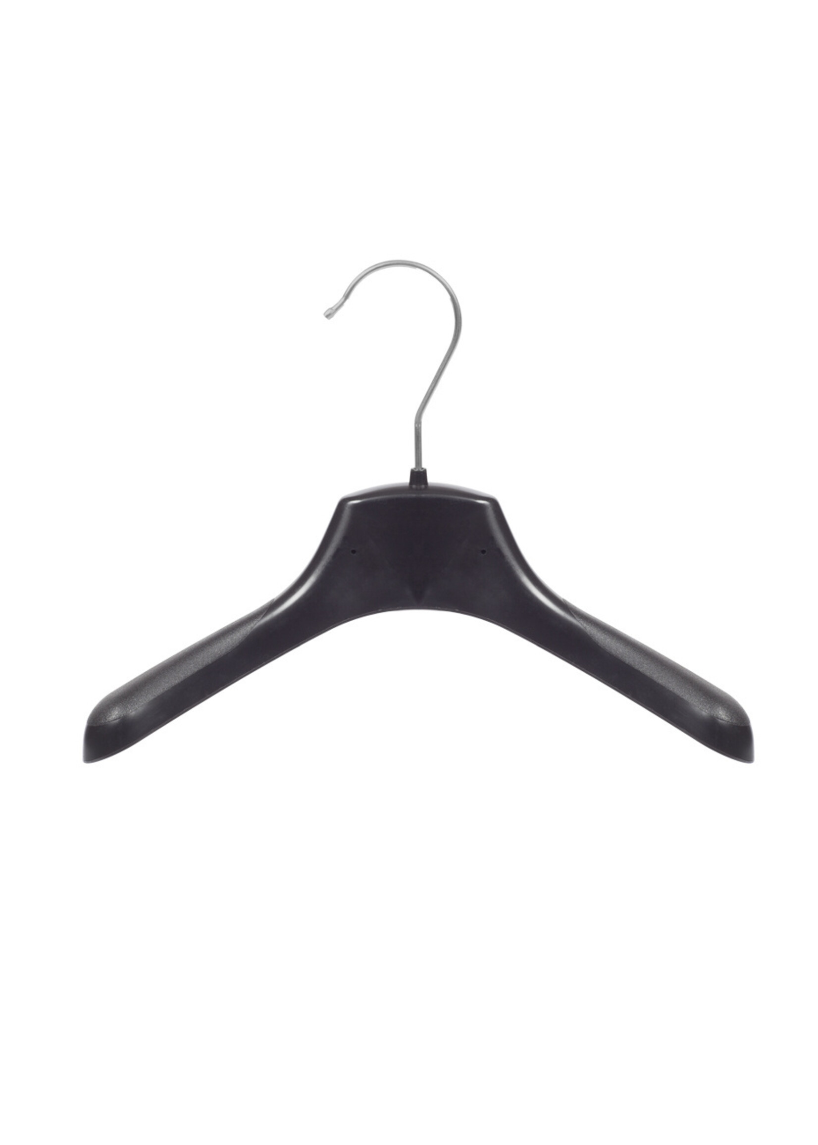 Cintre veste / costume (galbé) plastique noir avec épaules larges