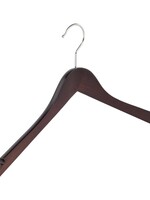 Cintre blouse / chemise (galbé) bois hêtre teinté wengé avec encoches