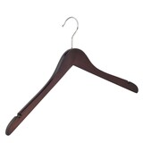 Cintre blouse / chemise (galbé) bois hêtre teinté wengé avec encoches Cintre blouse / chemise (galbé) bois hêtre teinté wengé avec encoches