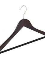 Cintre blouse / chemise (galbé) bois hêtre teinté wengé avec barre antidérapant
