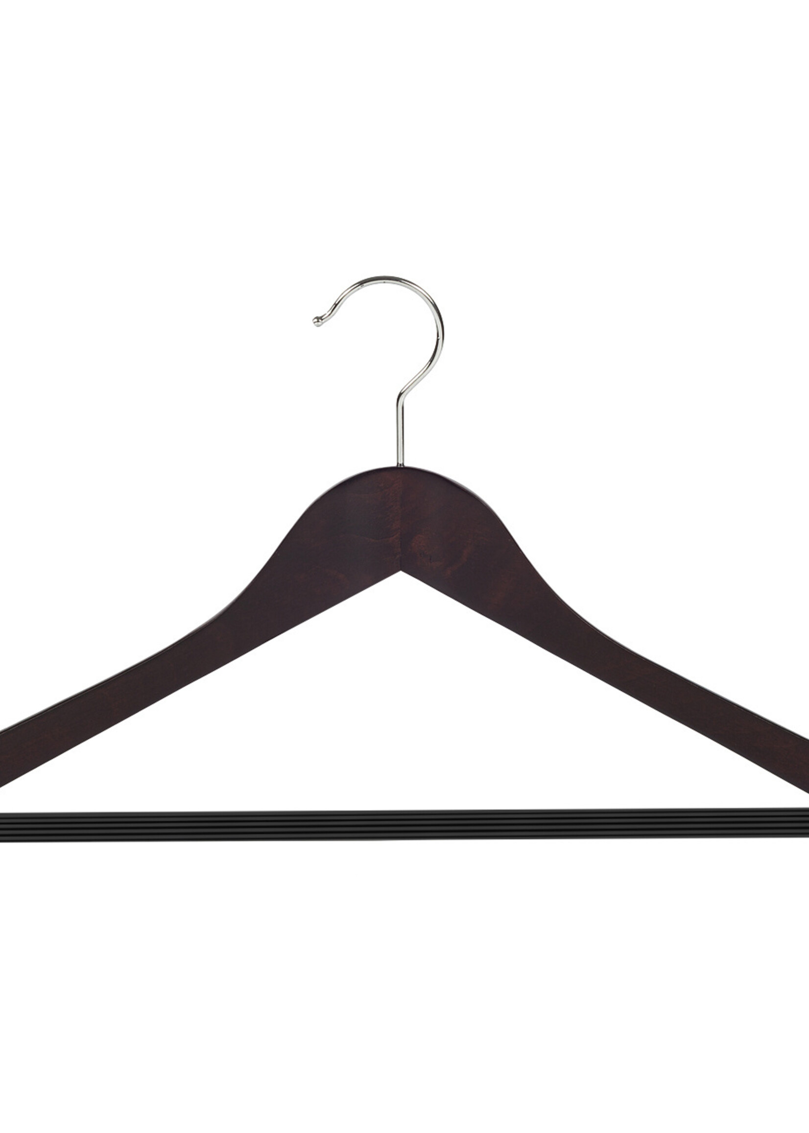 Cintre blouse / chemise (galbé) bois hêtre teinté wengé avec barre antidérapant