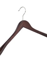 Cintre veste / costume (galbé) bois hêtre teinté wengé avec épaules larges