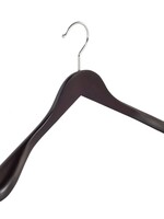 Cintre veste / costume (galbé) bois hêtre teinté wengé avec épaules larges