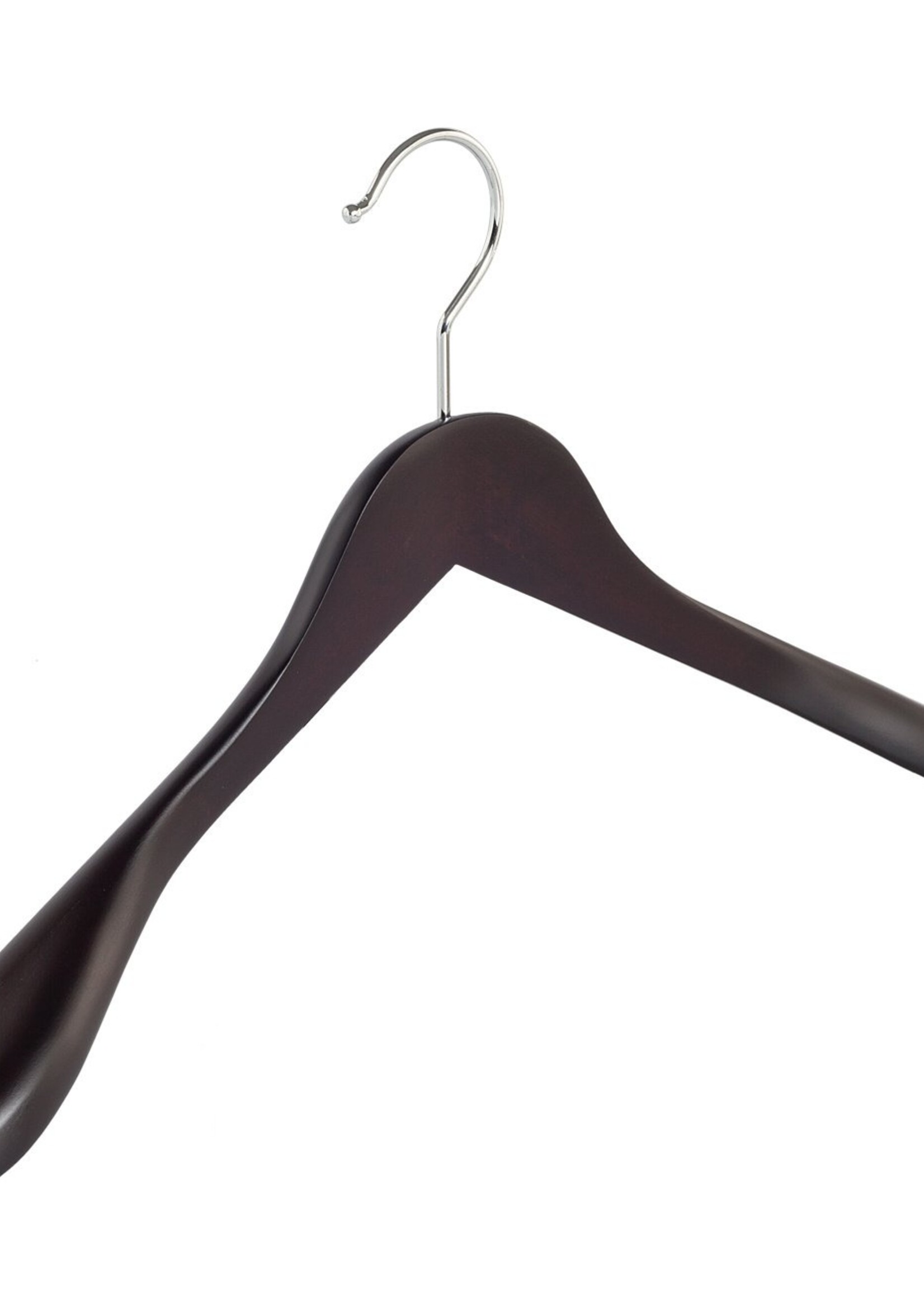 Cintre veste / costume (galbé) bois hêtre teinté wengé avec épaules larges