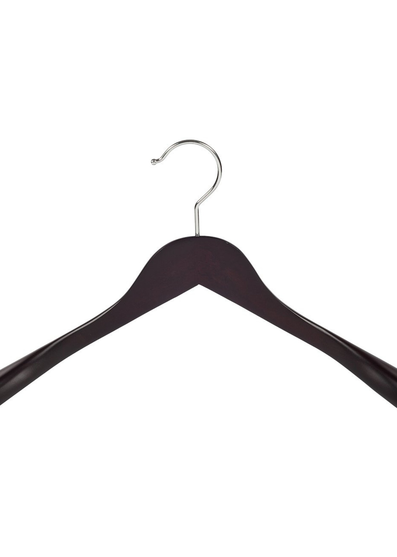 Cintre veste / costume (galbé) bois hêtre teinté wengé avec épaules larges