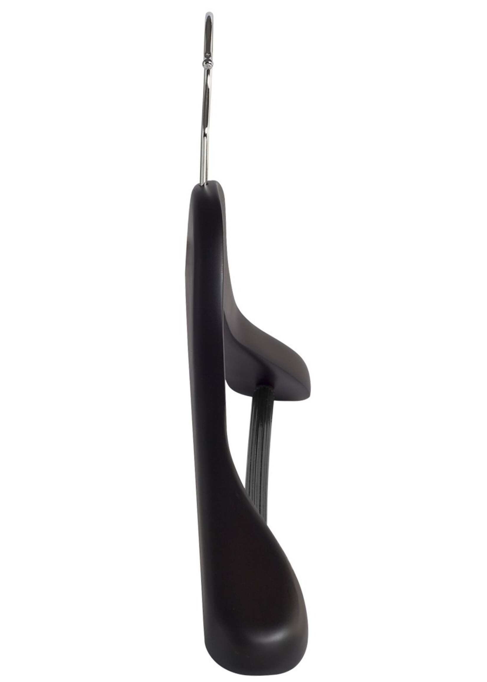 Cintre veste / costume (galbé) bois hêtre teinté wengé avec épaules larges et barre antidérapant