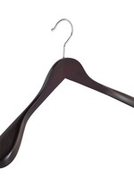 Cintre veste / costume (galbé) bois hêtre teinté wengé avec épaules larges