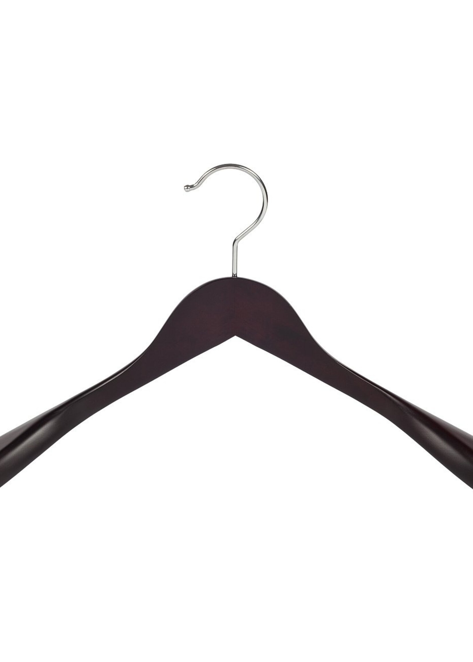 Cintre veste / costume (galbé) bois hêtre teinté wengé avec épaules larges