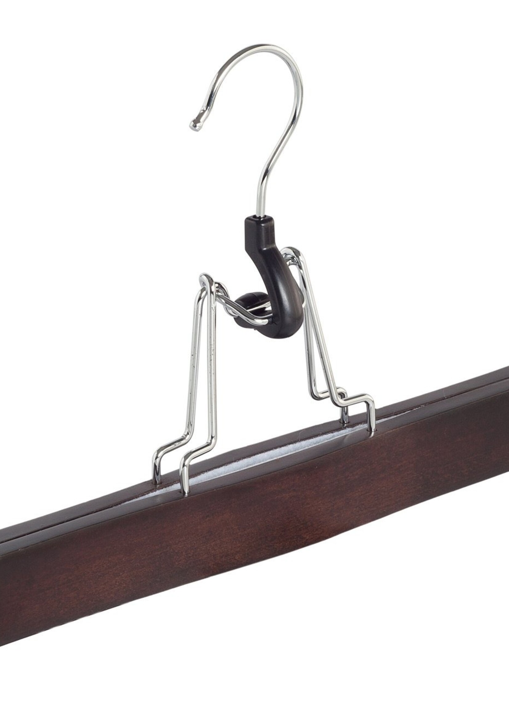 Clip pantalon bois hêtre teinté wengé avec feutre intérieur