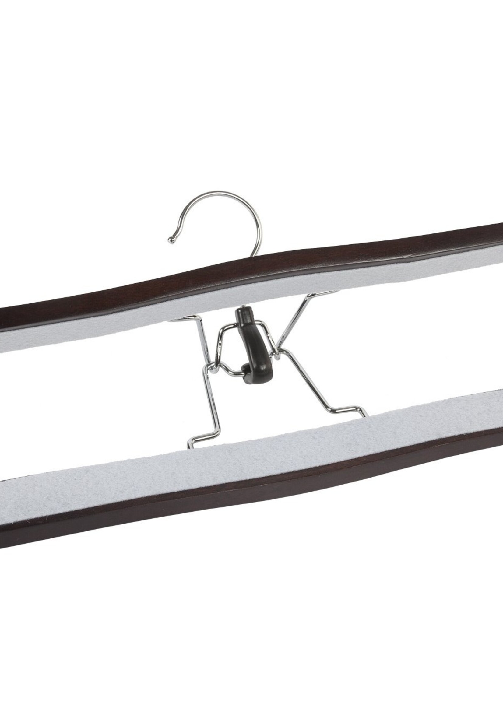 Clip pantalon bois hêtre teinté wengé avec feutre intérieur