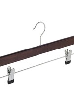 Cintre jupe / pantalon bois hêtre teinté wengé avec pinces antidérapantes