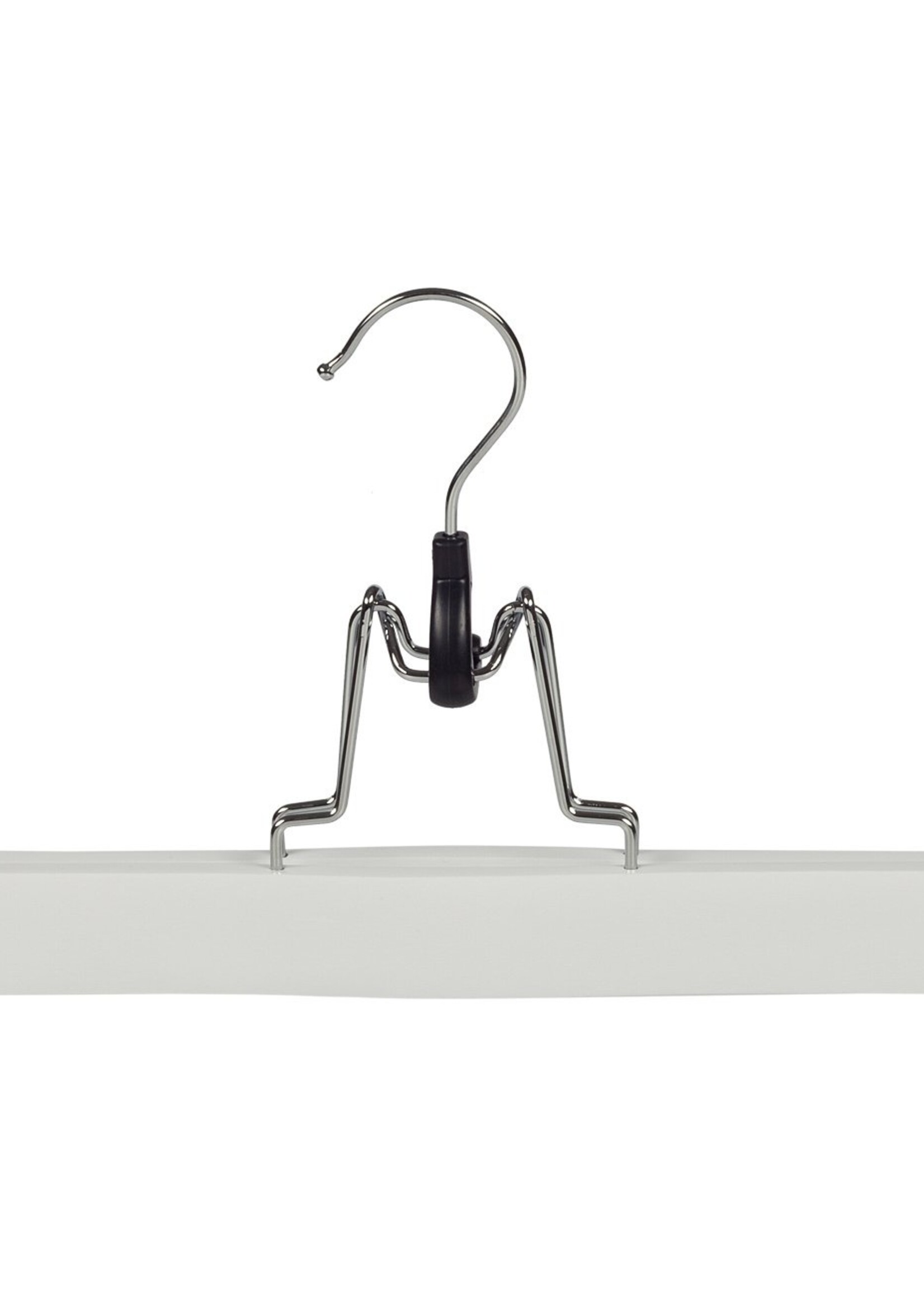 Clip pantalon bois hêtre laqué blanc avec feutre intérieur