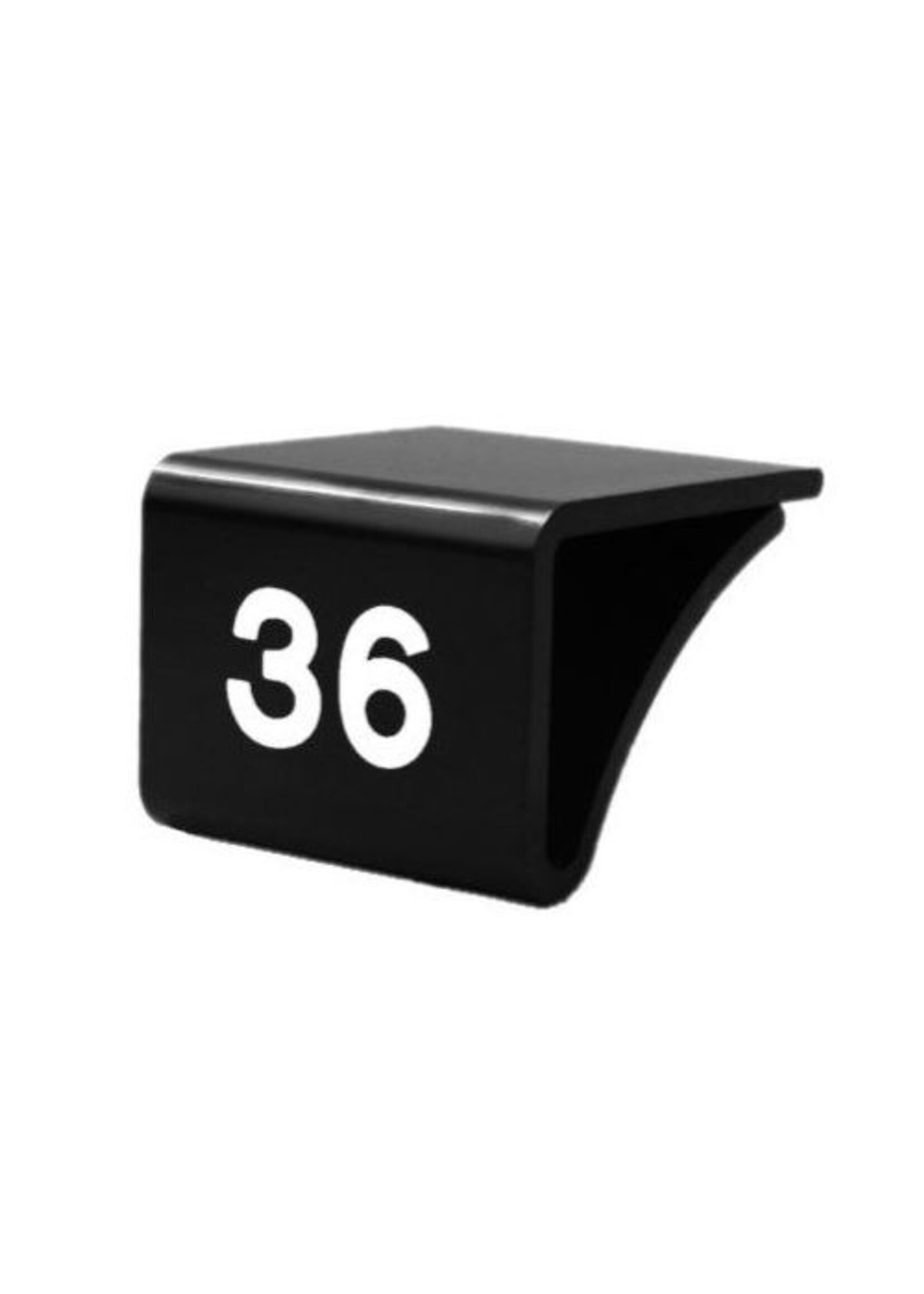 Marquage de taille pour étagère en verre (0-9 mm), noir avec impression blanche