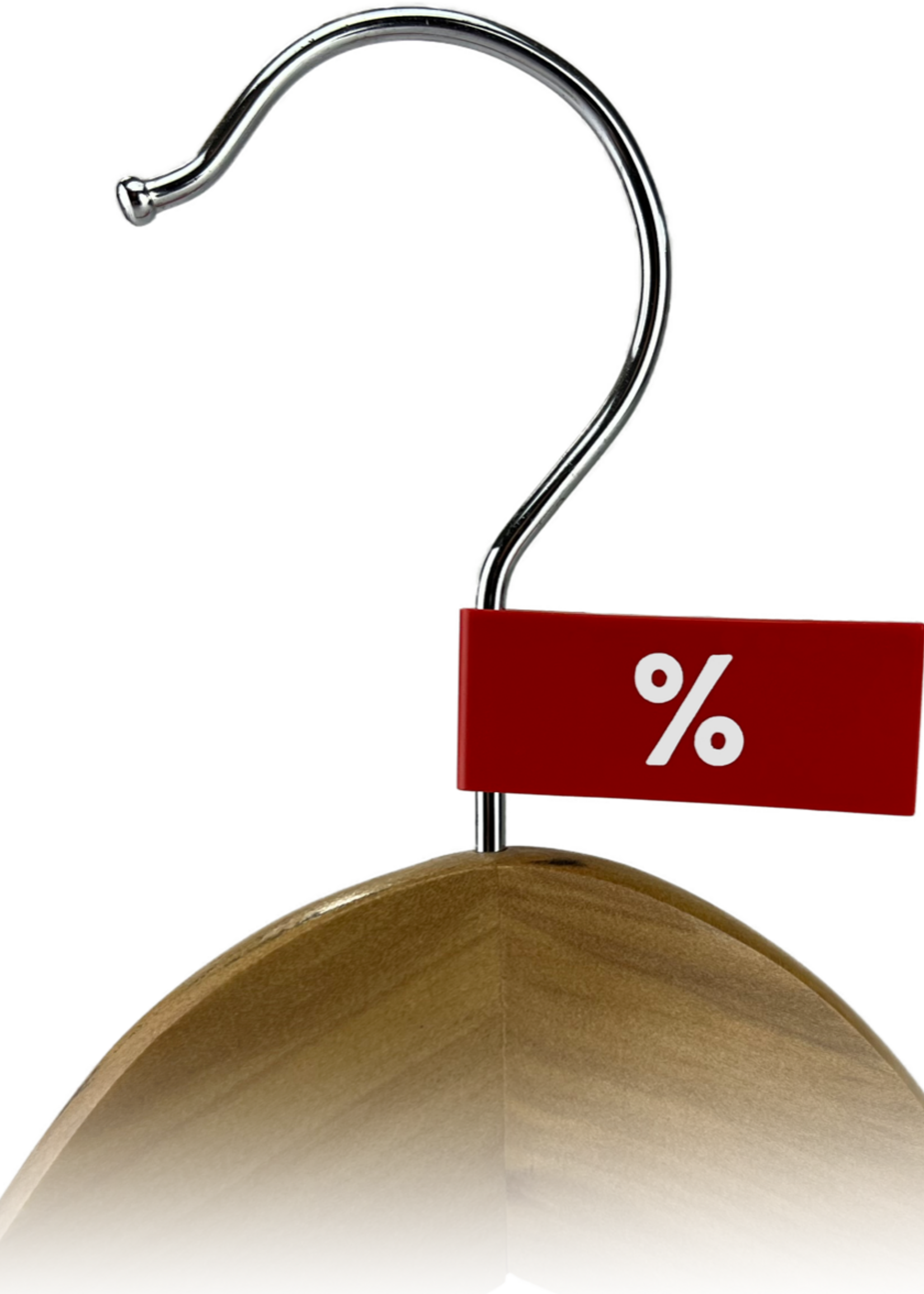 Fanion pour cintre, plastique, rouge avec impression blanche (25 pcs.)