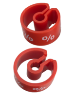 Marquage de taille rouge avec impression blanche (25 pcs.)