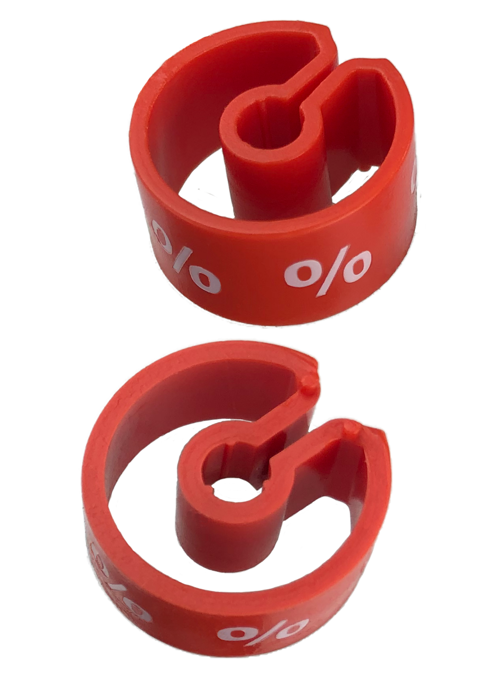 Marquage de taille rouge avec impression blanche (25 pcs.)