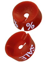 Marquage de taille rouge avec impression blanche (25 pcs.)