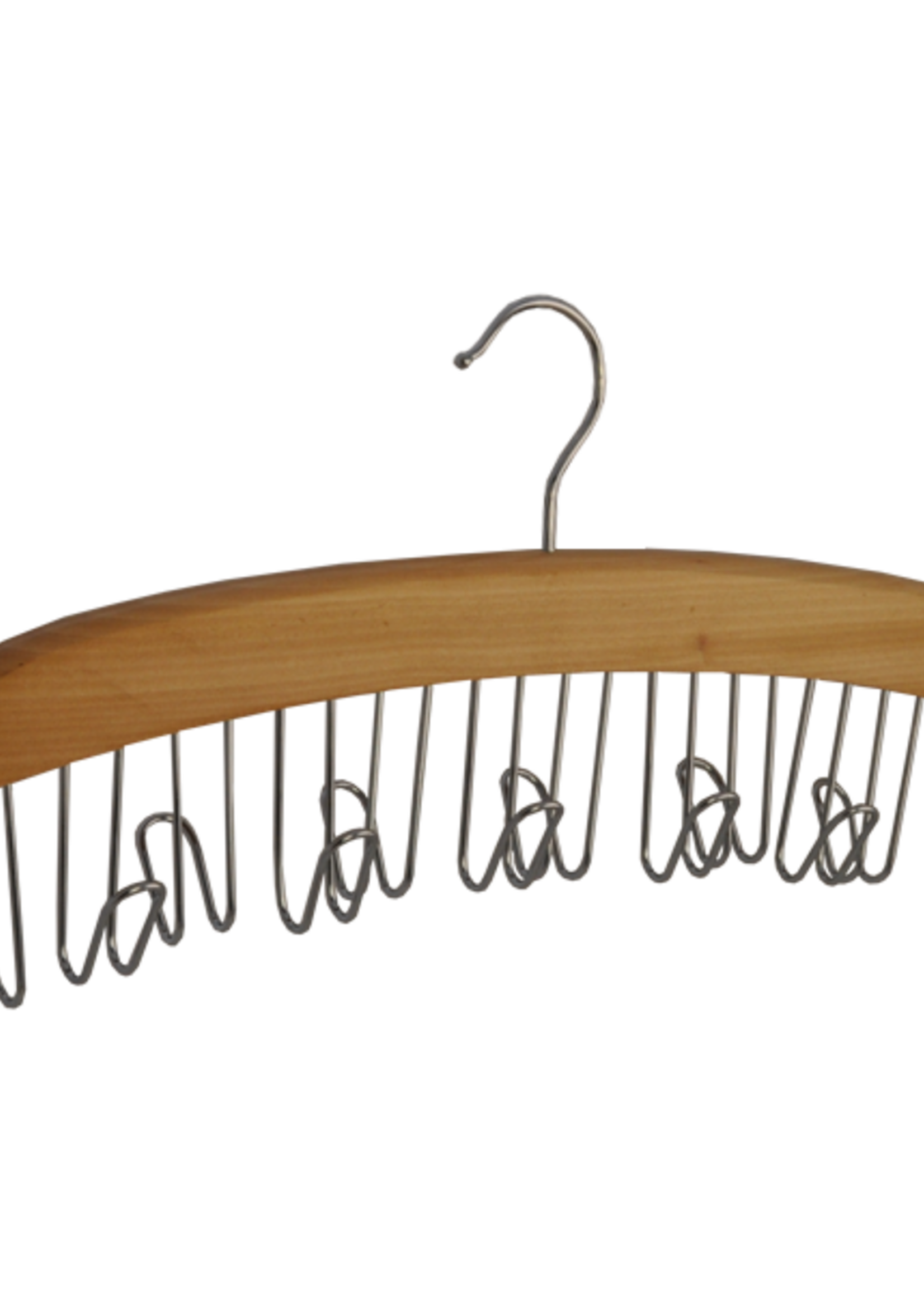 Porte-ceinture et cravate en bois avec crochets chromés