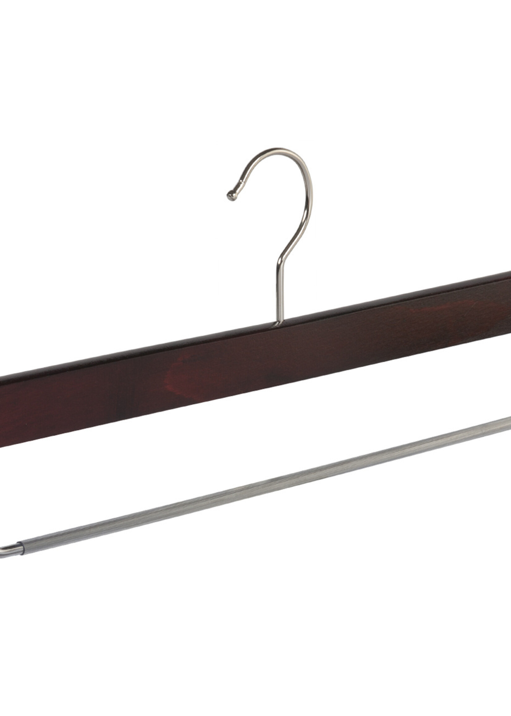 Cintre pantalon bois hêtre teinté acajou avec barre antidérapant