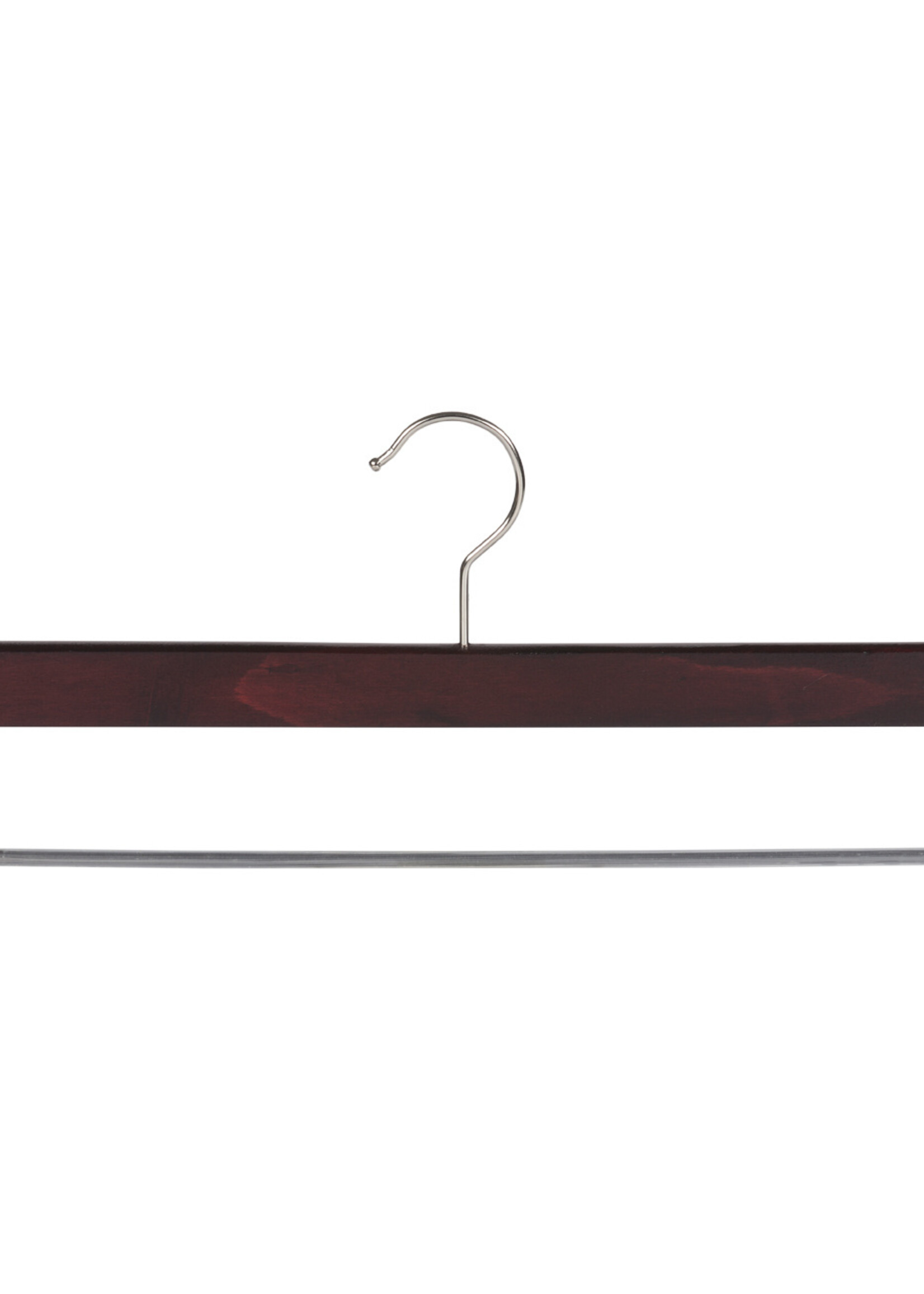 Cintre pantalon bois hêtre teinté acajou avec barre antidérapant