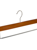 Cintre pantalon bois hêtre teinté cerisier avec barre antidérapant