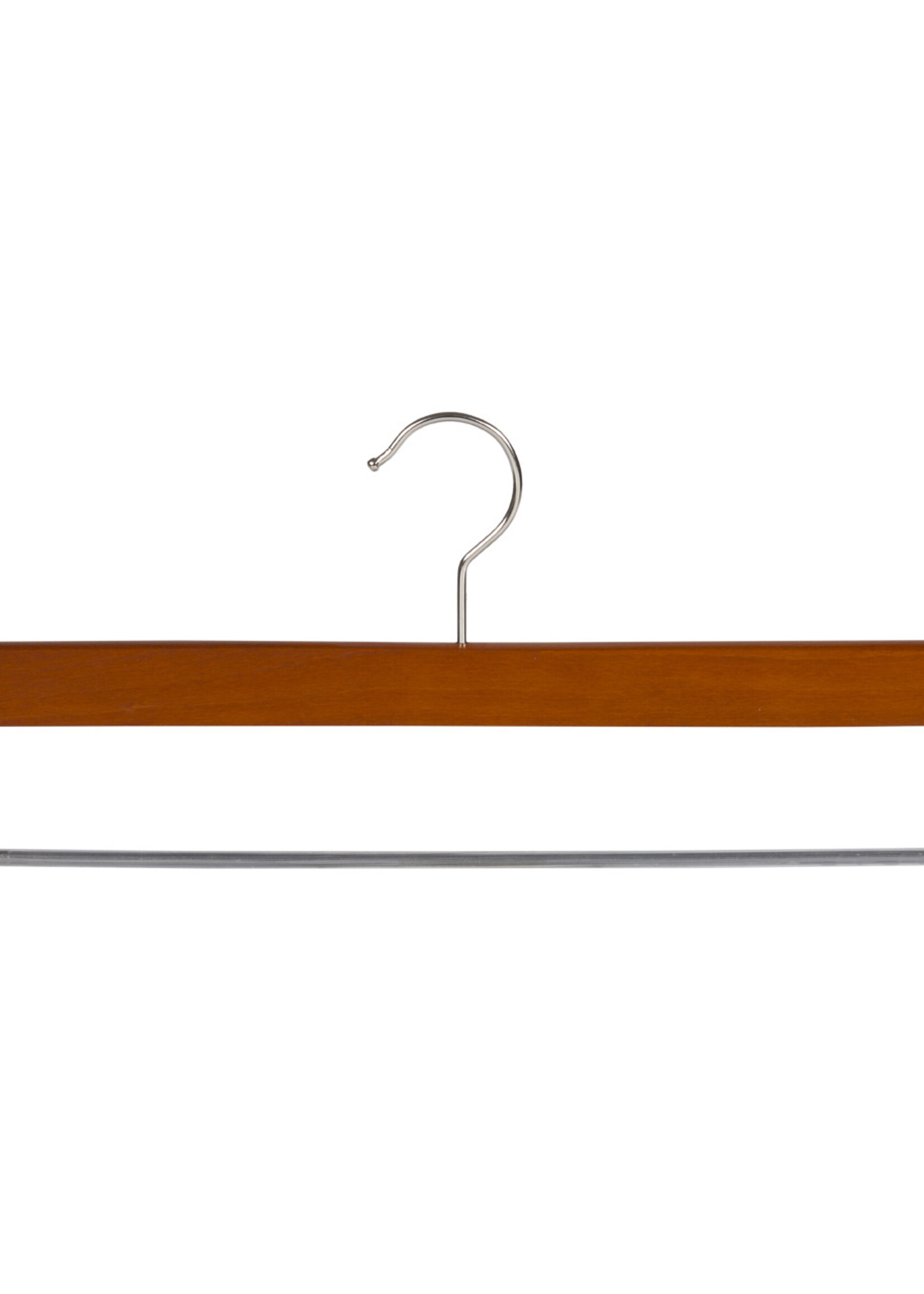 Cintre pantalon bois hêtre teinté cerisier avec barre antidérapant