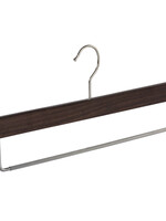 Cintre pantalon bois hêtre teinté noyer avec barre antidérapant