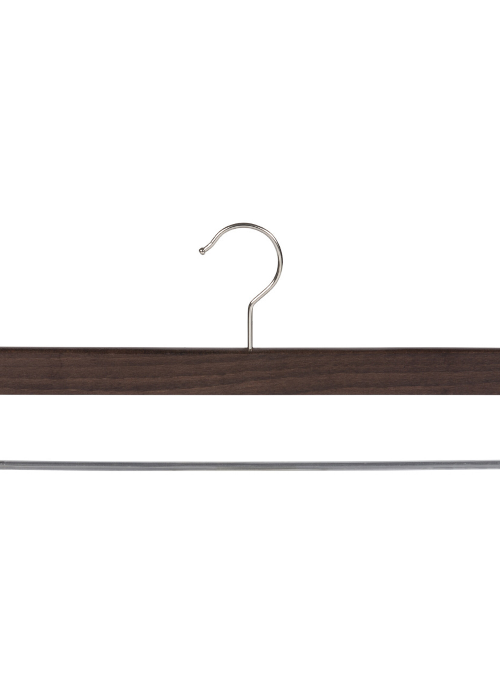 Cintre pantalon bois hêtre teinté noyer avec barre antidérapant